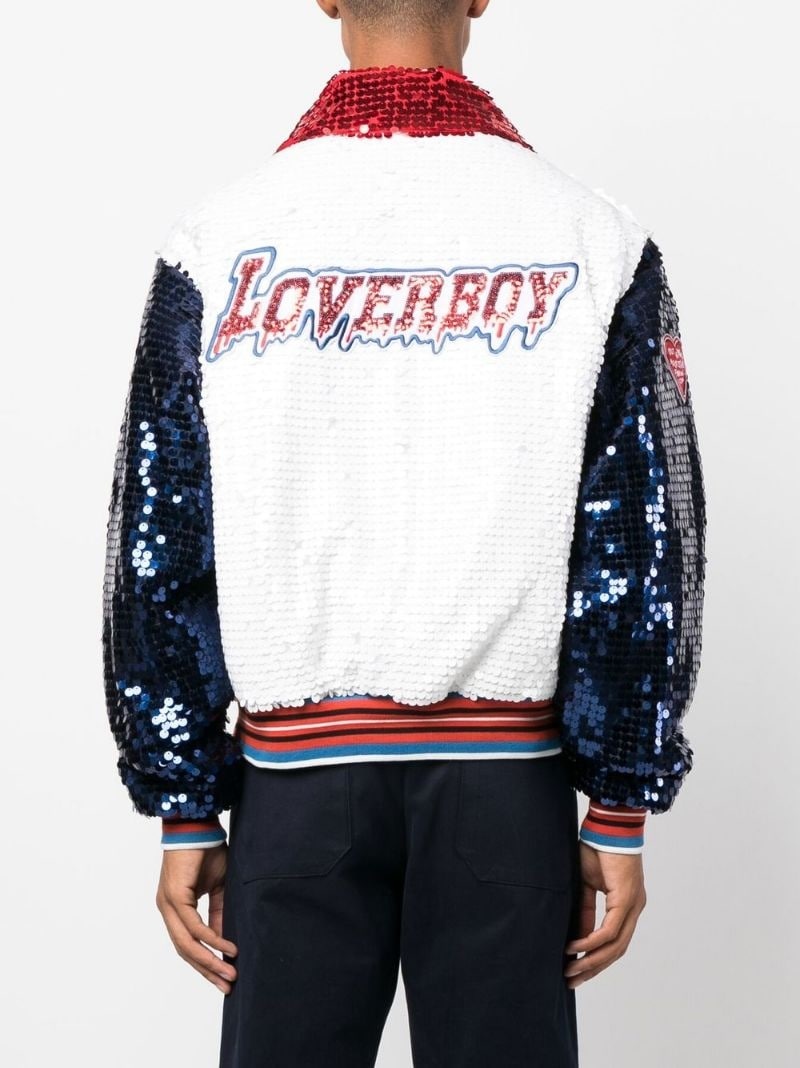 CHARLES JEFFREY LOVERBOY sequin-embellished varsity jacket