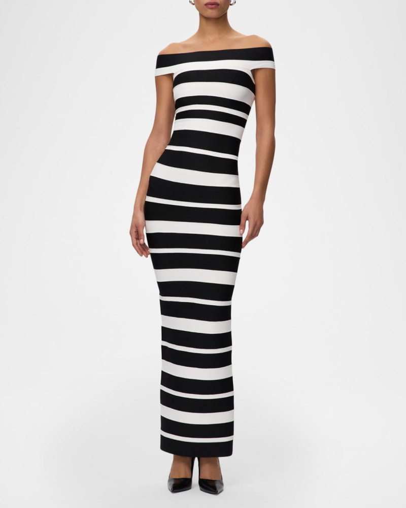 HERVE LEGER The Kiva Striped Bandage Gown outlook
