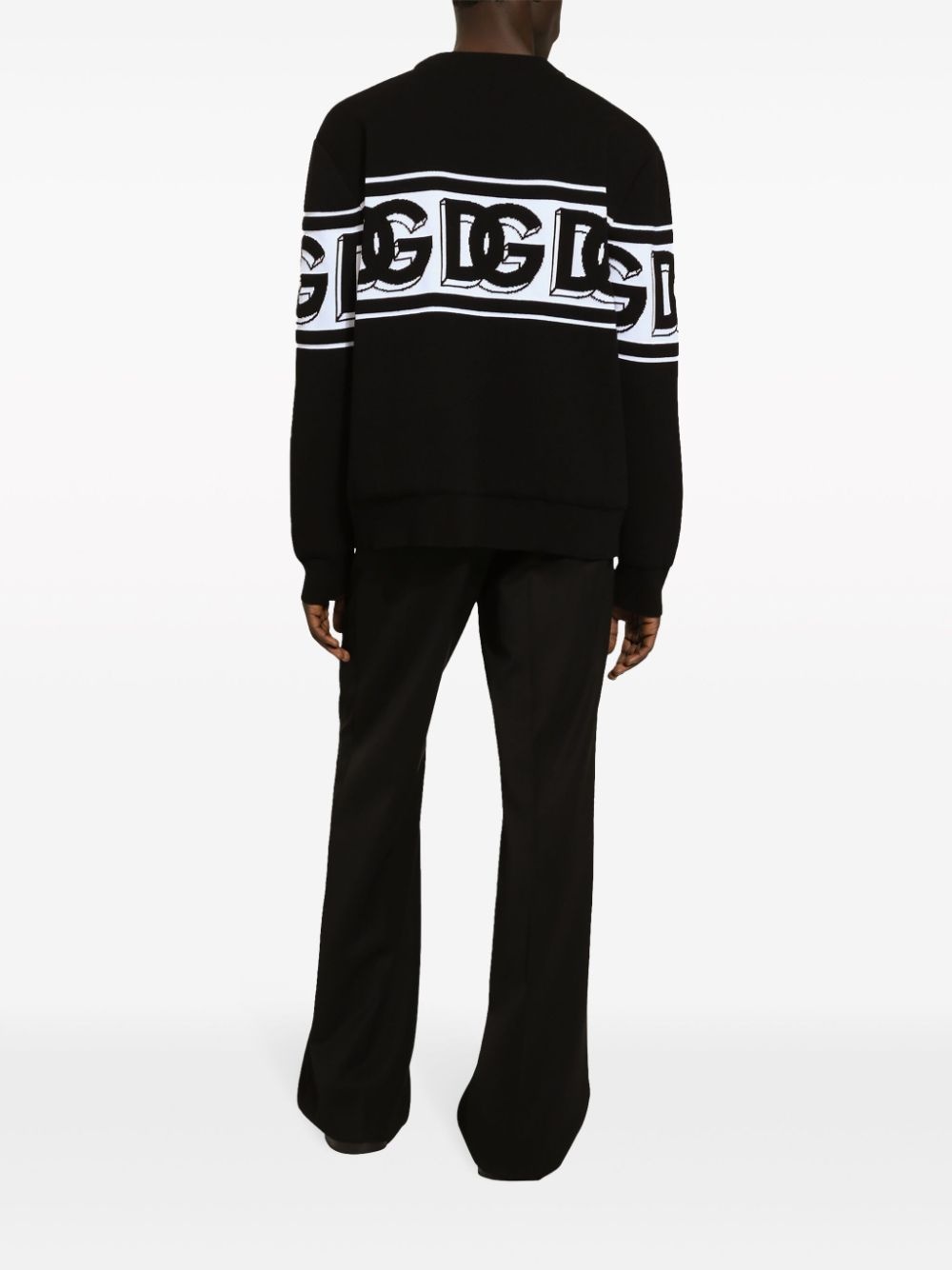 intarsia knit-logo crew-neck jumper - 4