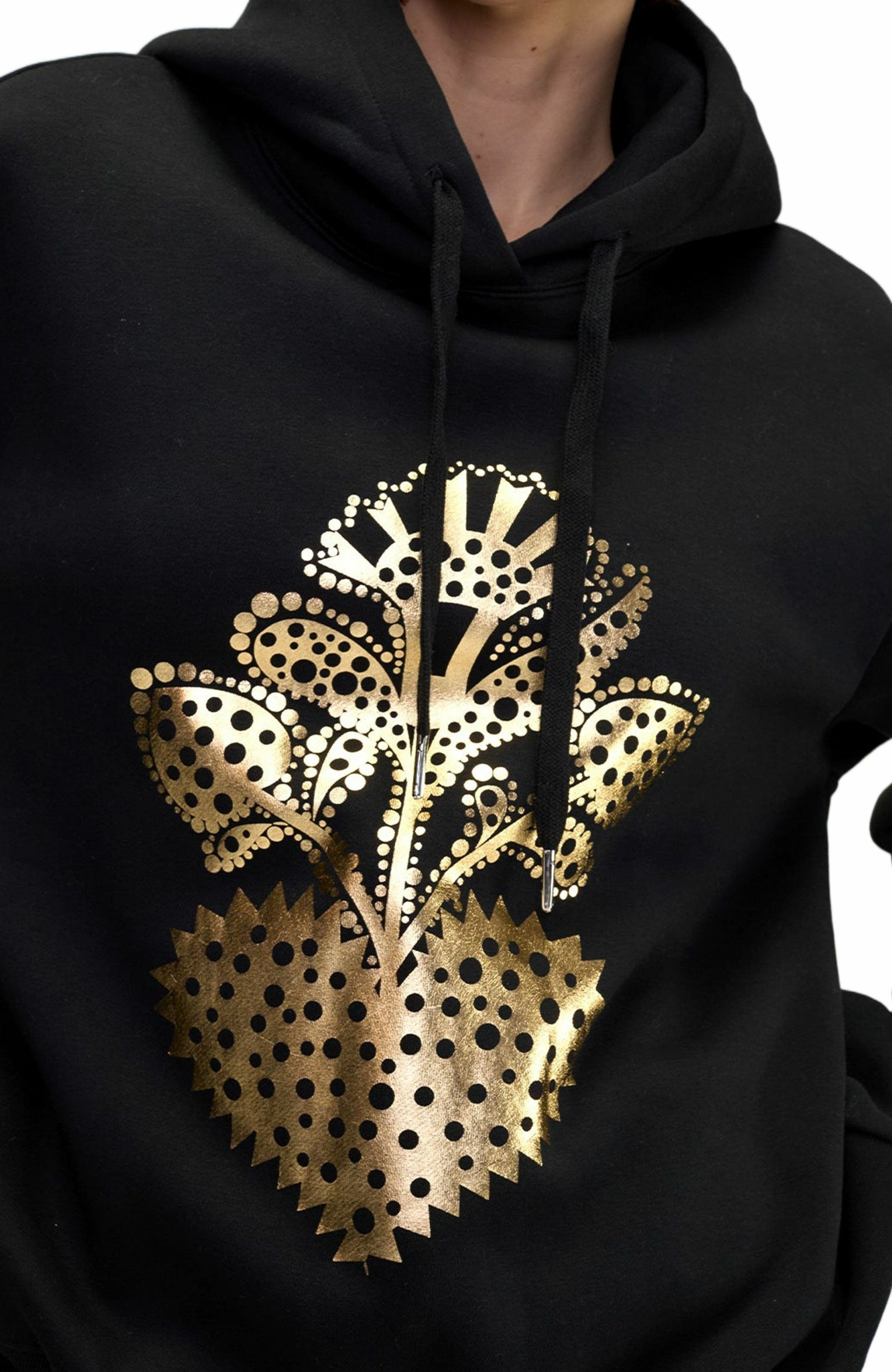 Cynthia Rowley Heart of Gold Hoodie in Black at Nordstrom - 7