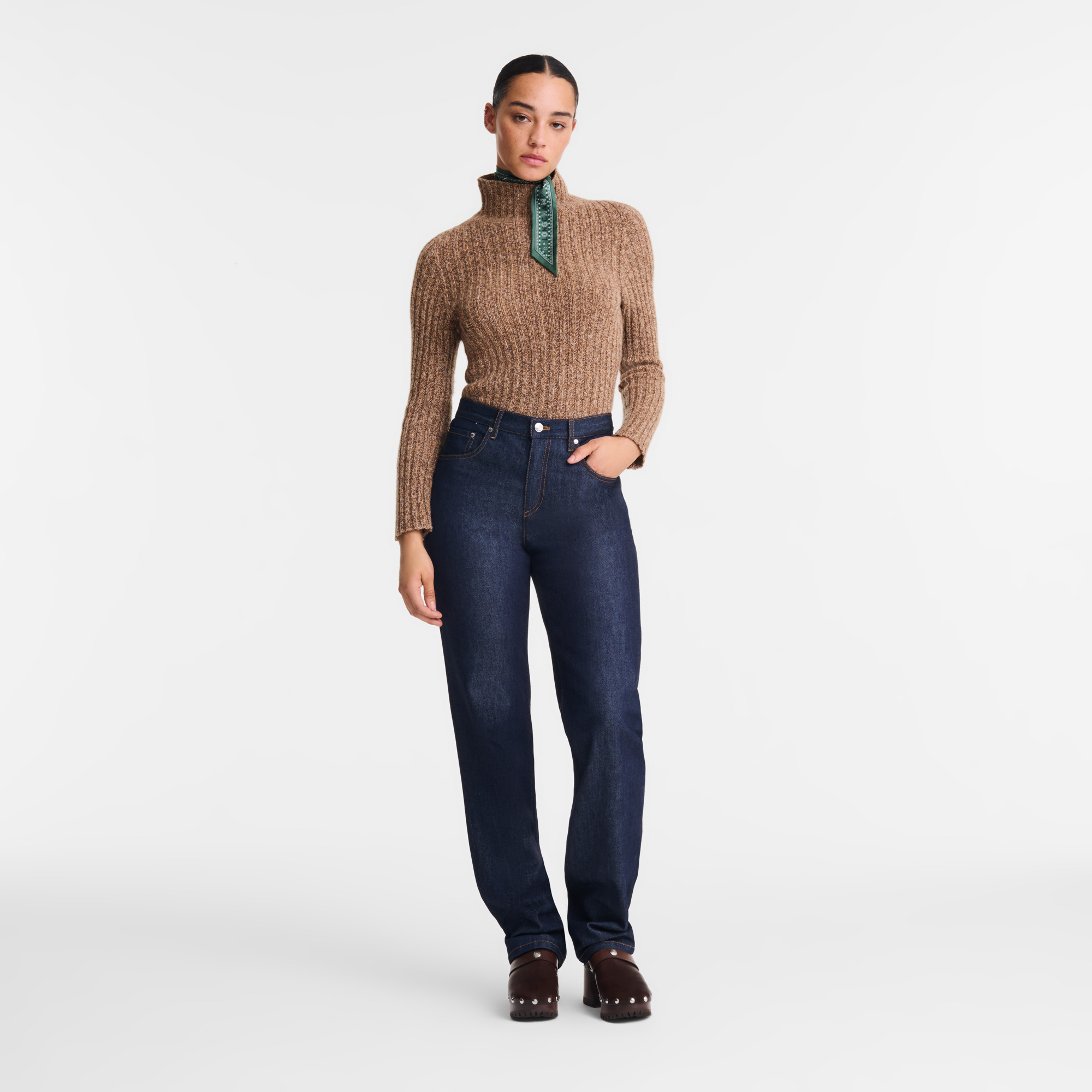 High neck sweater Chocolate - Knit - 2