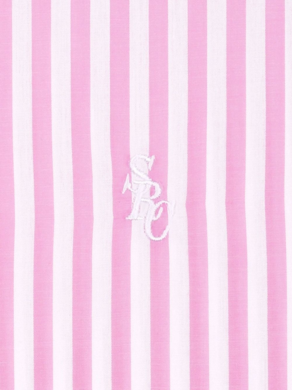 logo-embroidered striped shirt - 2