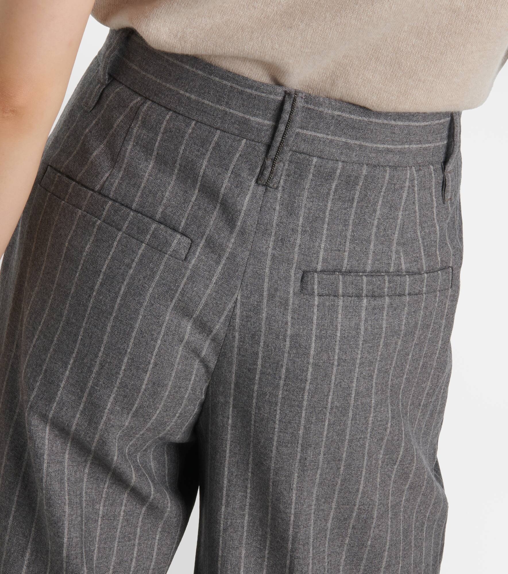 Wide-leg virgin wool pants - 6