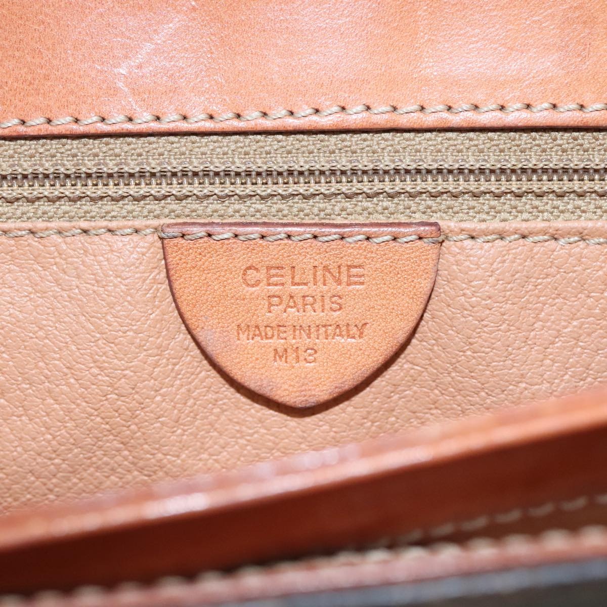 CELINE Macadam Canvas Hand Bag Pvc Leather Brown - 12