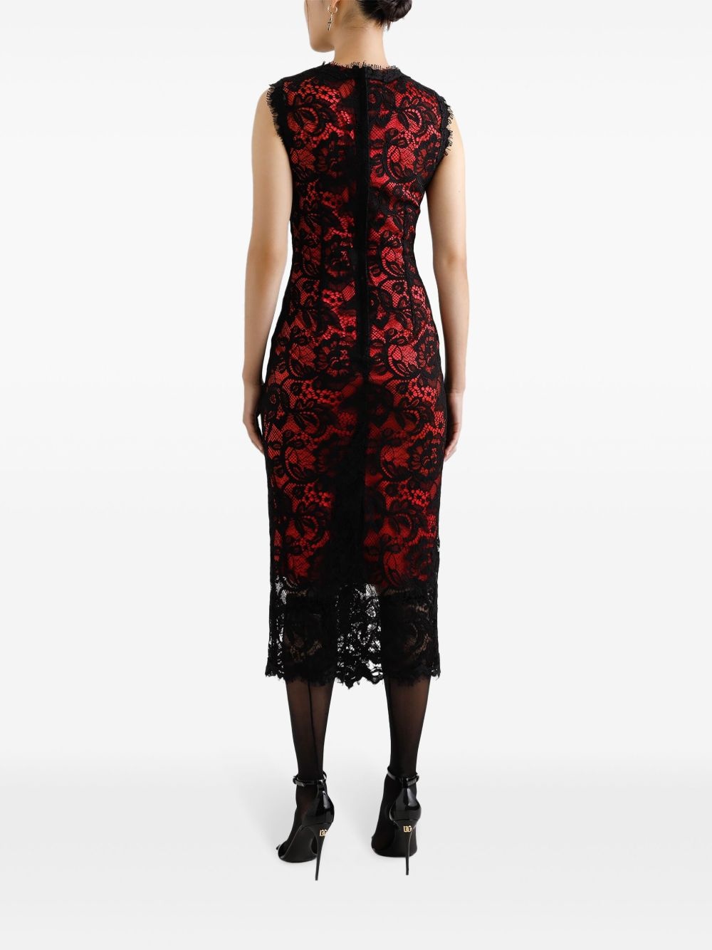 floral-lace midi dress - 3
