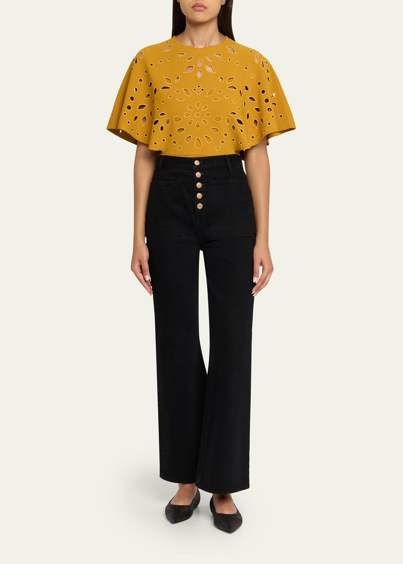 ULLA JOHNSON Josie Cape-Sleeve Knit Top outlook