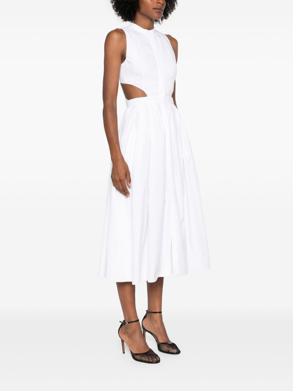 sleeveless cut-out flared dress - 3