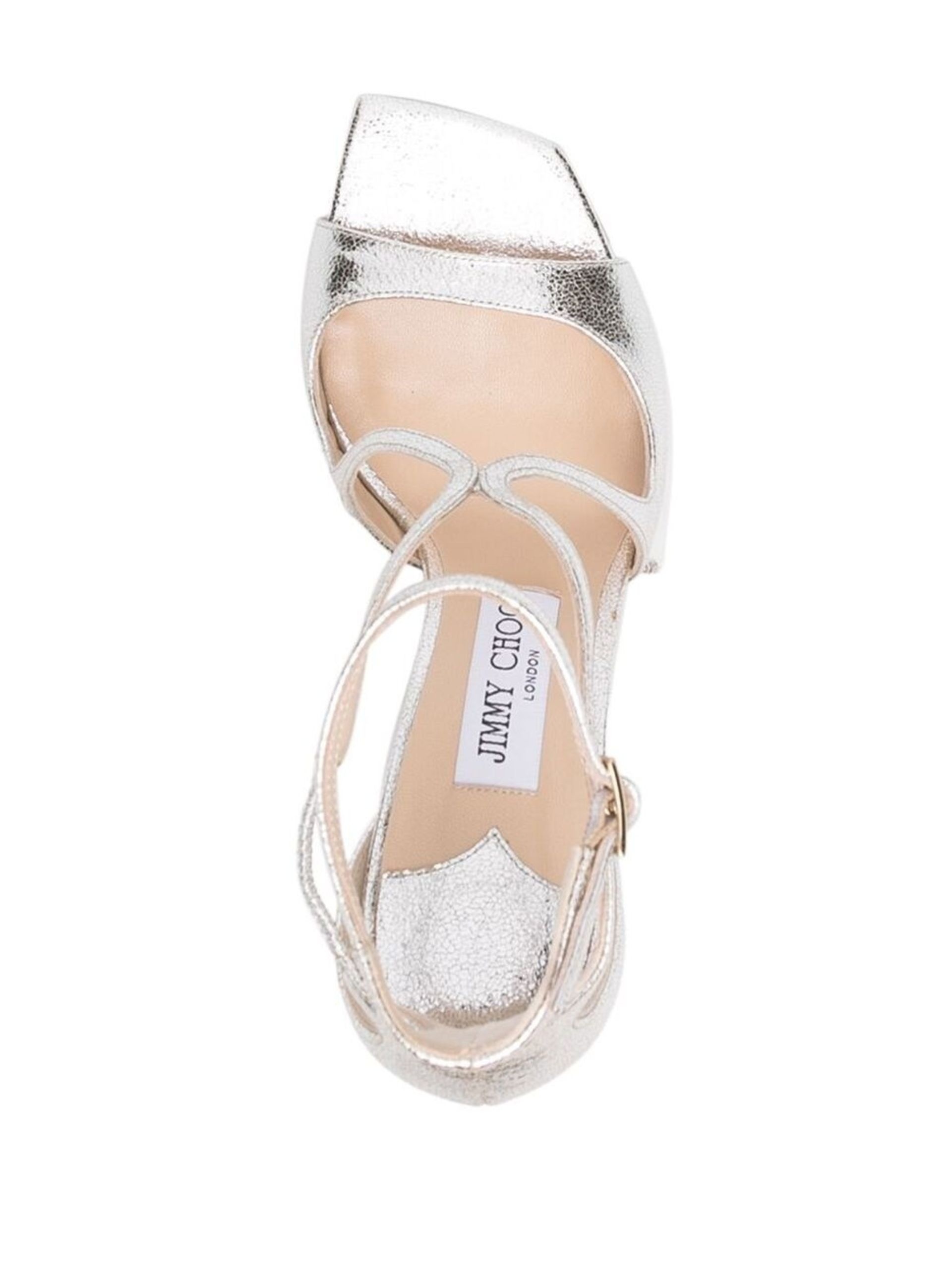 Silver Azia 95mm Leather Sandals - 4
