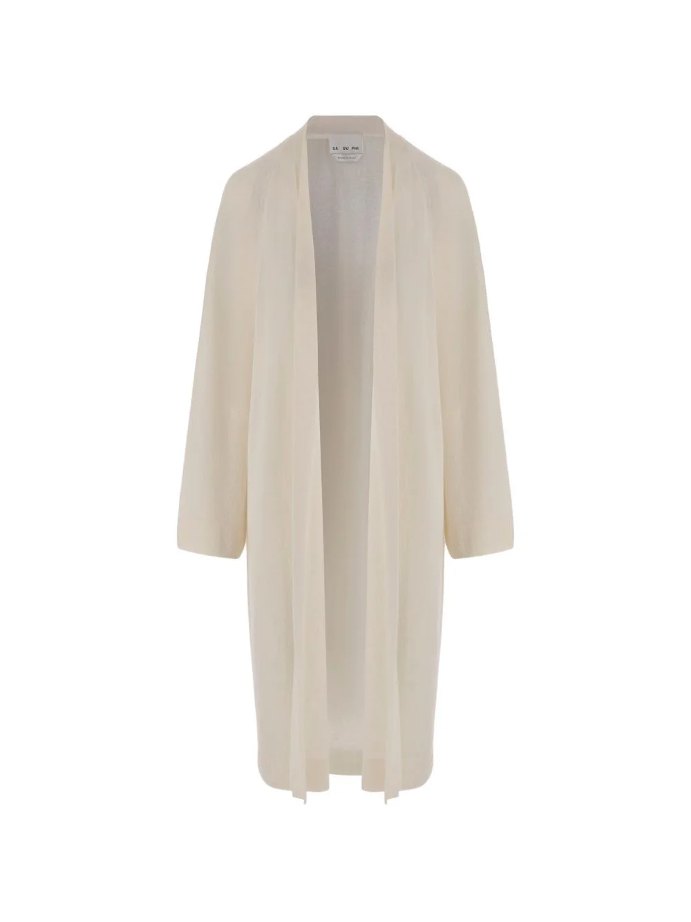 open-front long-sleeve coat - 1