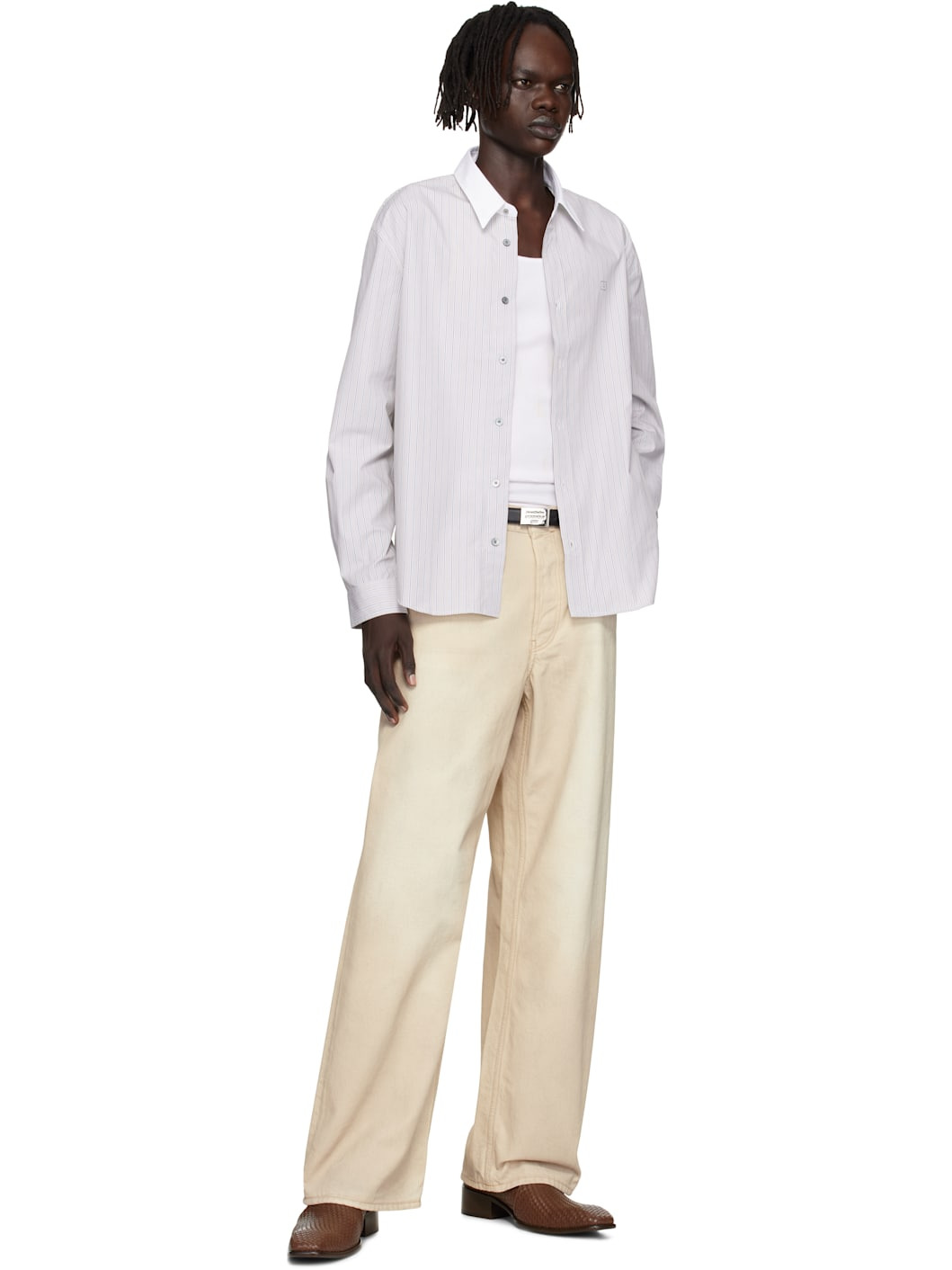 Gray Button-Up Shirt - 4