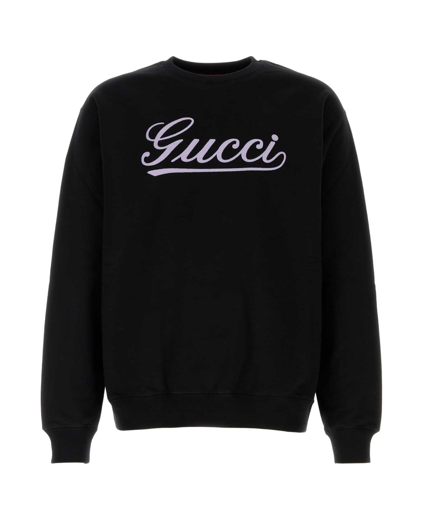 Black Cotton Sweatshirt - 1