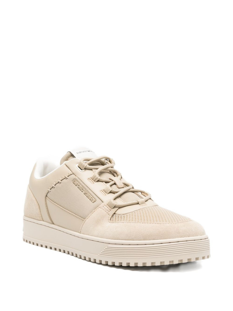 EMPORIO ARMANI panelled mesh-detail sneakers outlook
