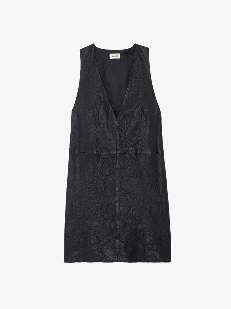 Rasha Crinkled Leather Dress - 1