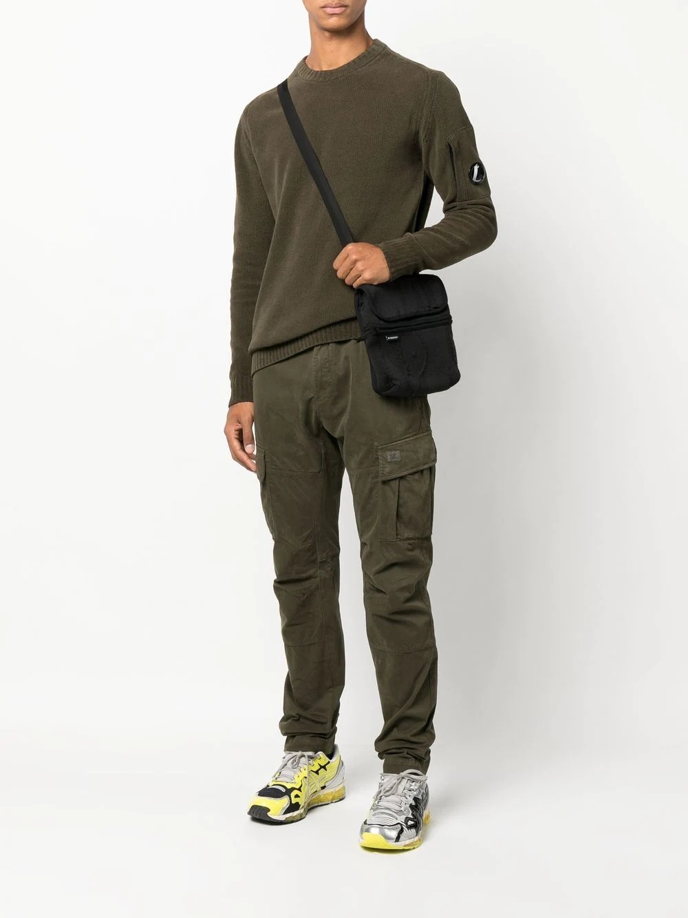 logo-patch tapered cargo trousers - 2