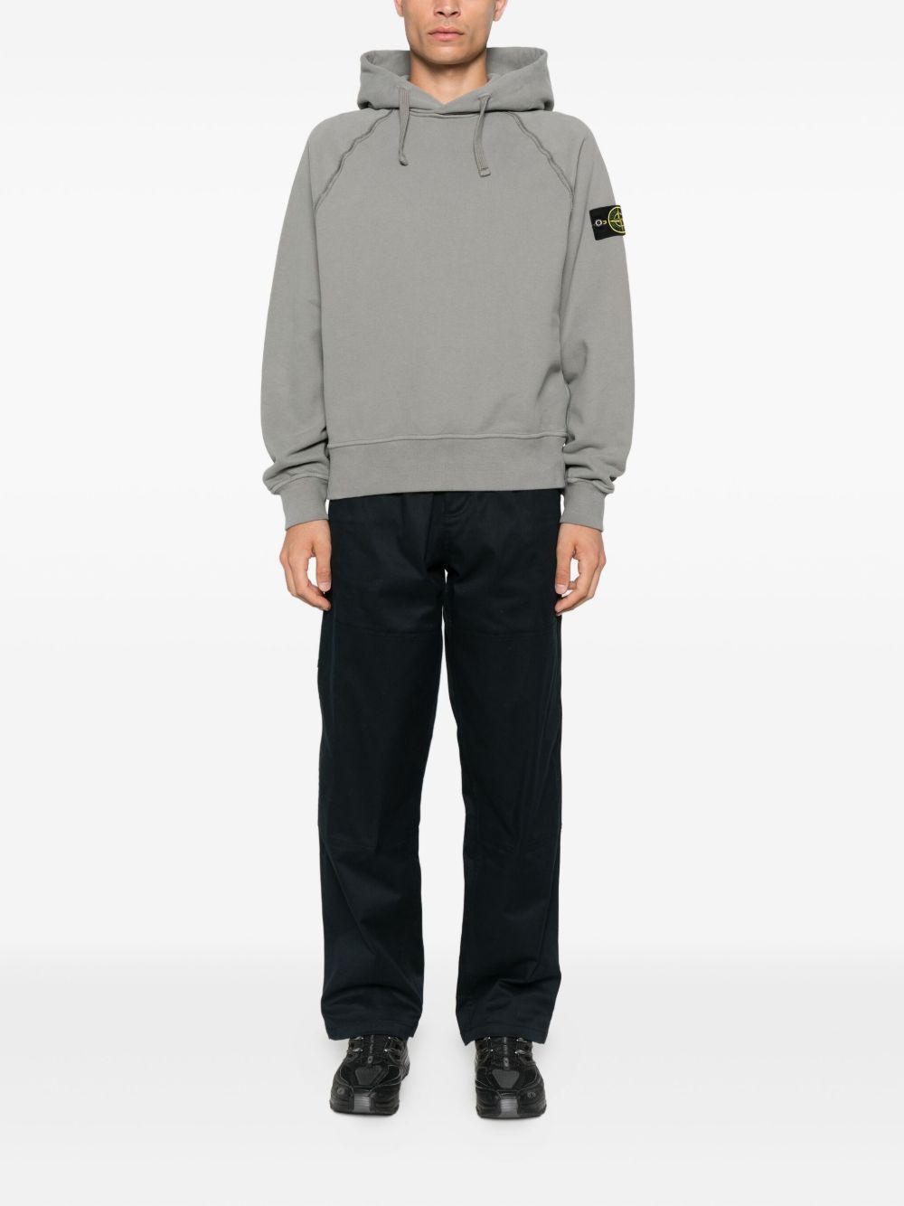 raglan-sleeve logo-patch hoodie - 2