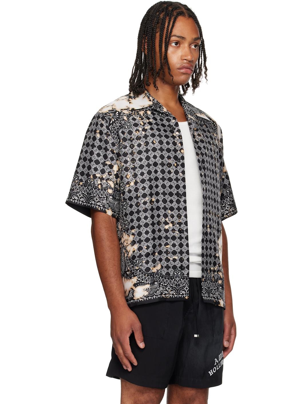 Black Bleach Bandana Bowling Shirt - 2