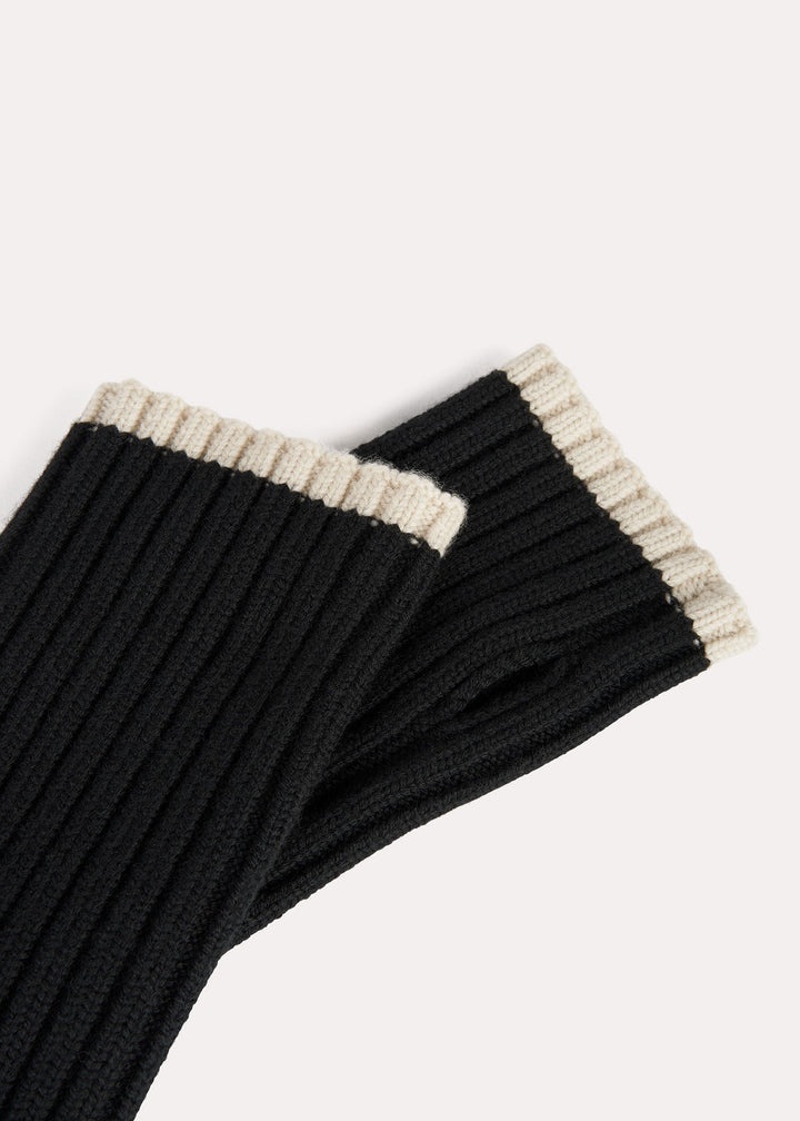 Fingerless wool gloves black - 2