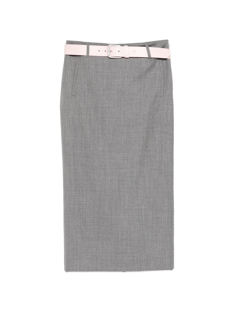 belt-detail pencil skirt 1