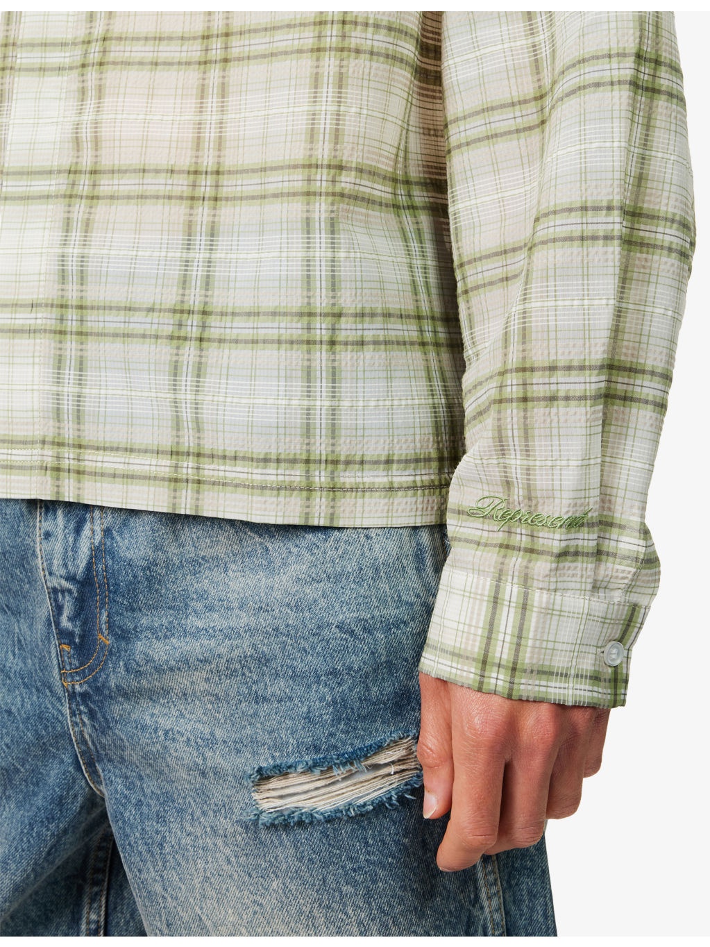 Sheer Flannel Check-Print Woven Shirt - 5