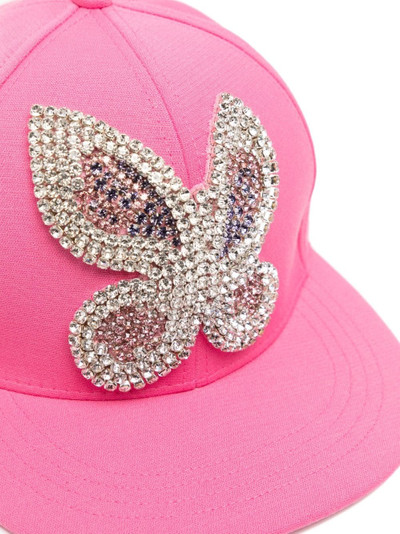 AREA Crystal-embellished butterfly cap outlook