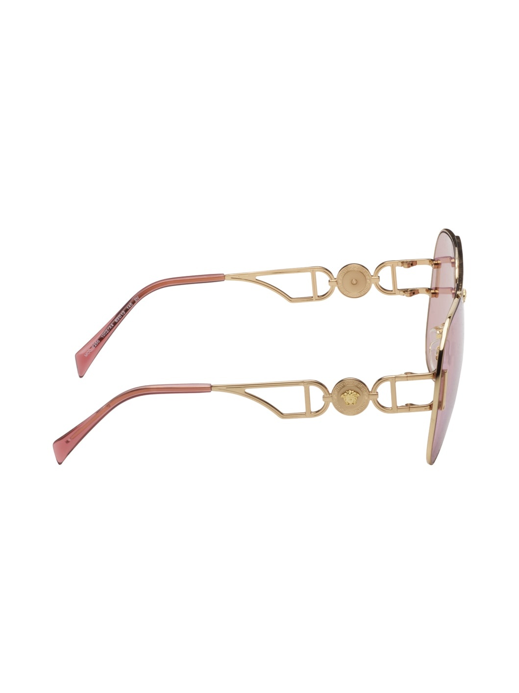 Gold & Pink Medusa Biggie Pilot Sunglasses - 2