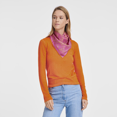 Longchamp Chevaux recto verso Silk scarf 70 Hydrangea - Silk outlook