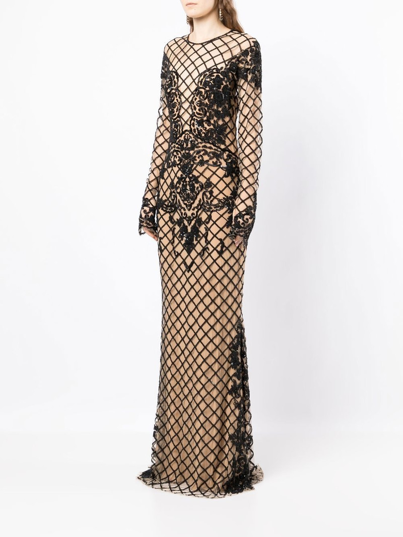 bead-detail cut-out dress 3