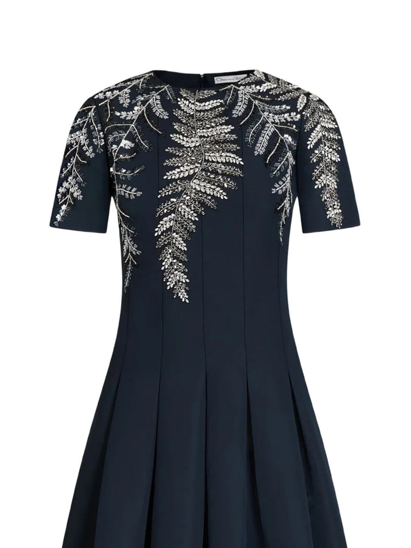 Oscar de la Renta fern embroidered faille gown outlook