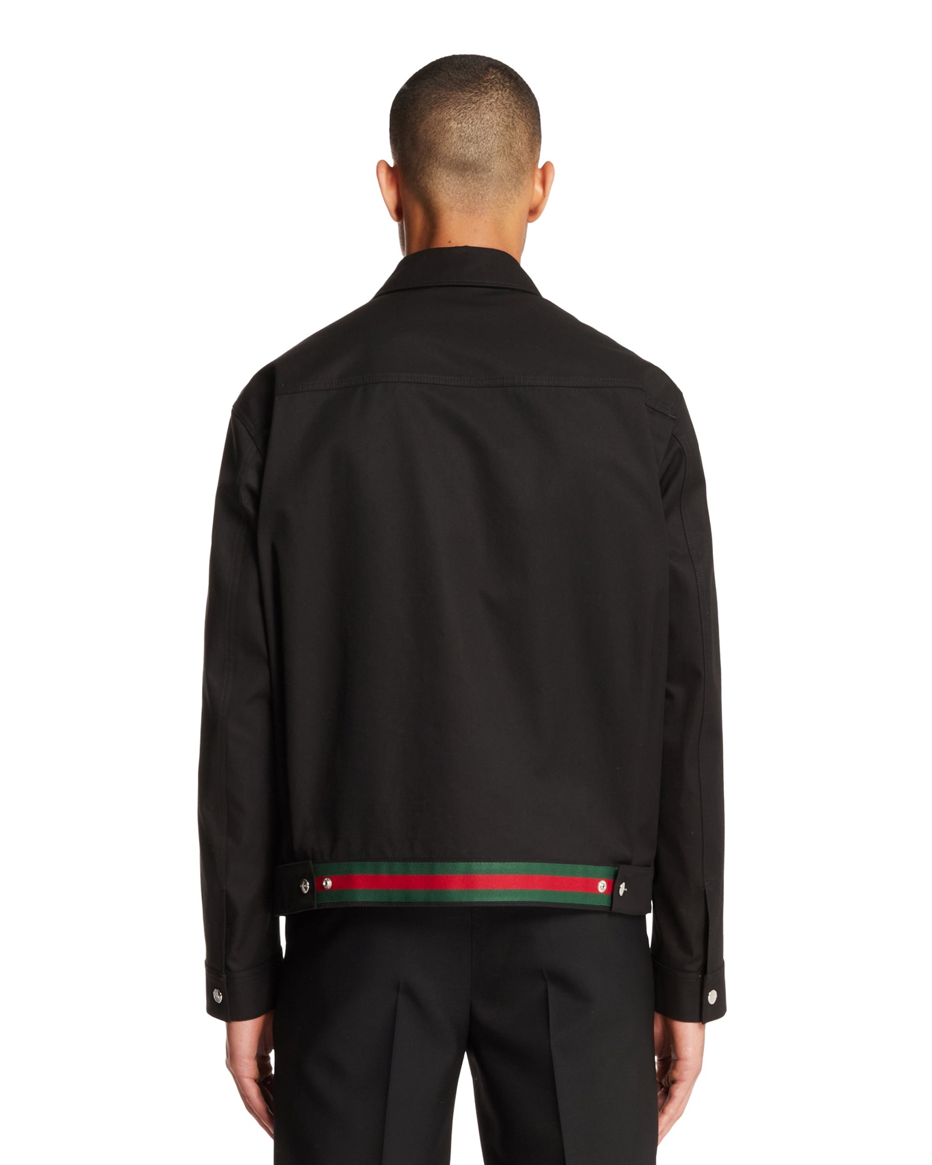 Black Cotton Twill Jacket - 3