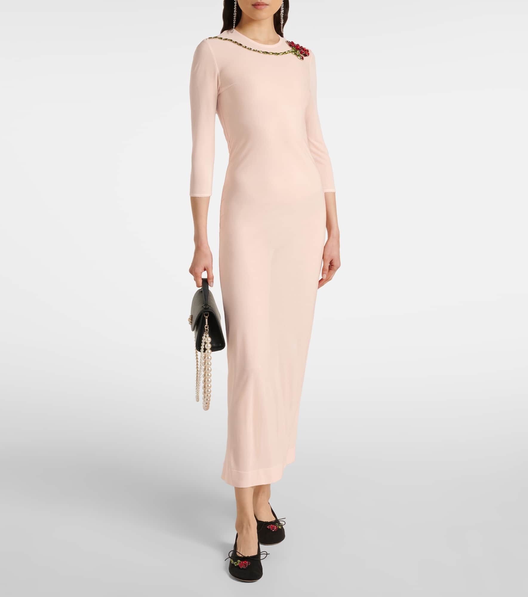 Embellished mesh midi dress - 2