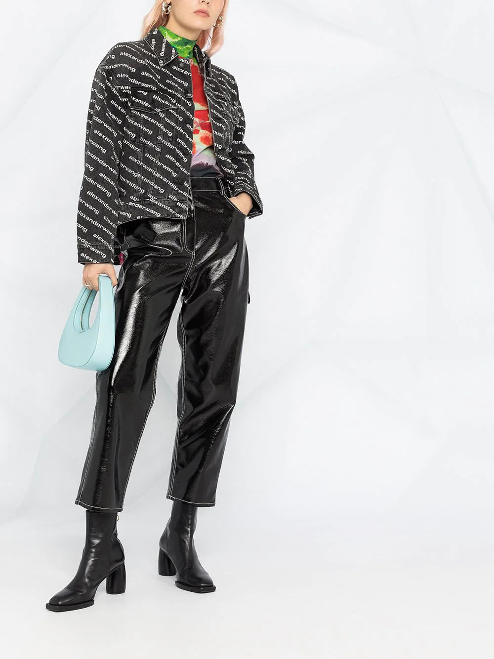 Falling Back Logo Jacket In Dark Denim - 2