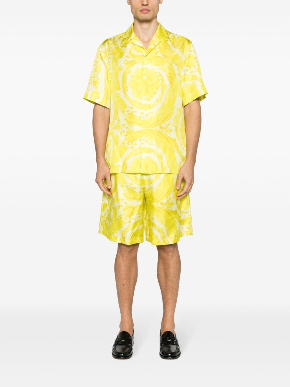 all-over print silk shorts - 2