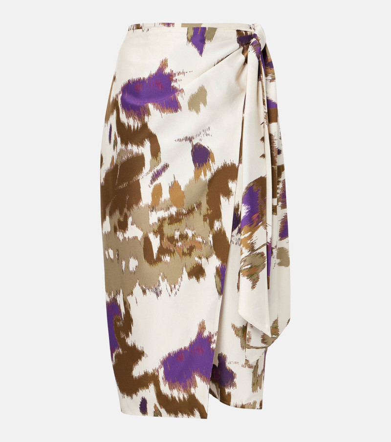 Dritto printed silk wrap skirt 1