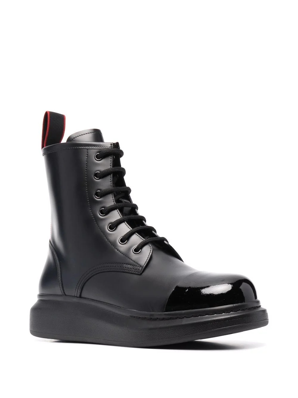 logo-tape combat boots - 2