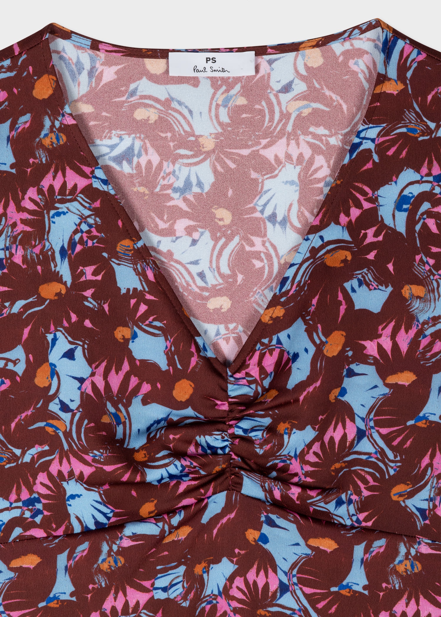Maroon 'Snow Pixie' V Neck Top - 2