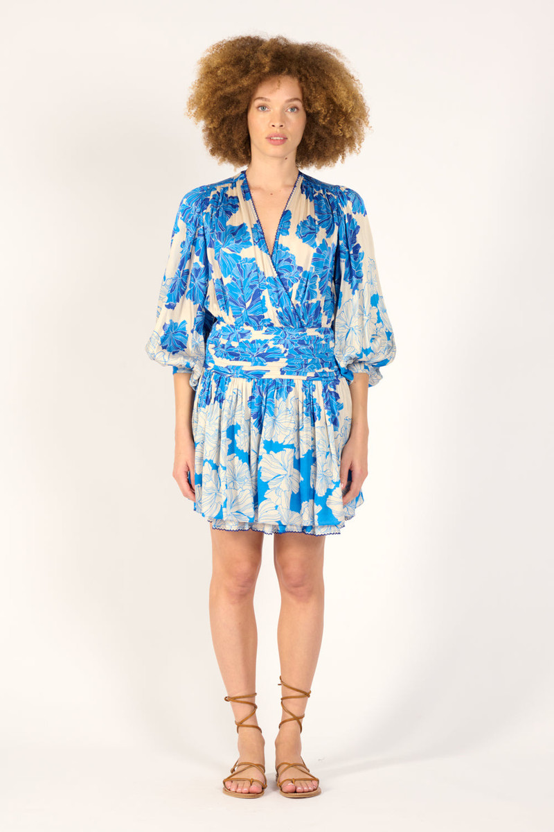 Mini Dress Colleen - Blue Flower Bunch 3