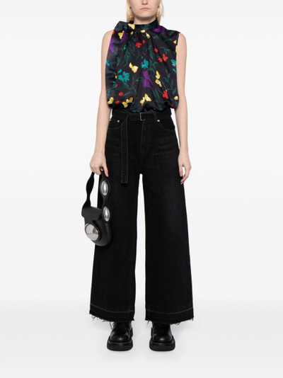 sacai raw-cut wide-leg jeans outlook