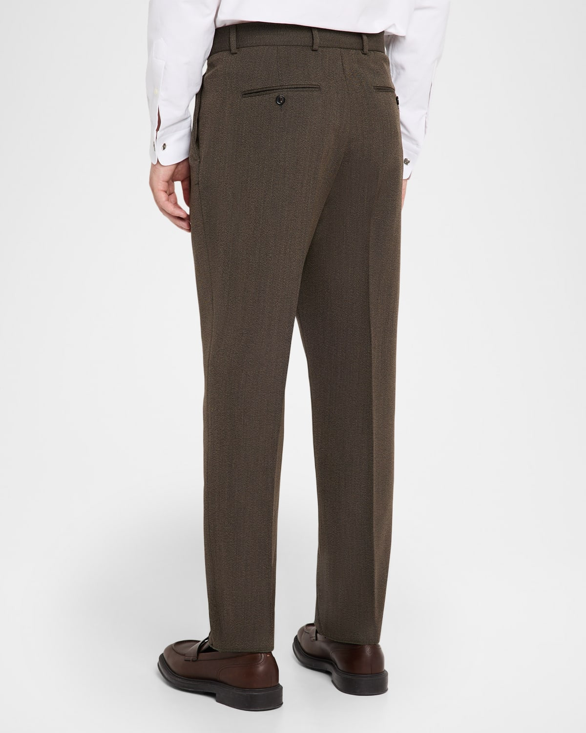 Men's Stafford Wool Twill Pleated Trousers - 3