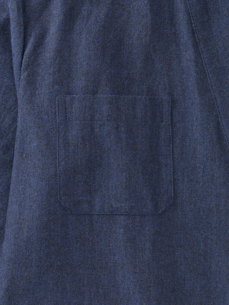 Women's Dressing Gown Balmoral 3 Brushed Cotton Navy - 7