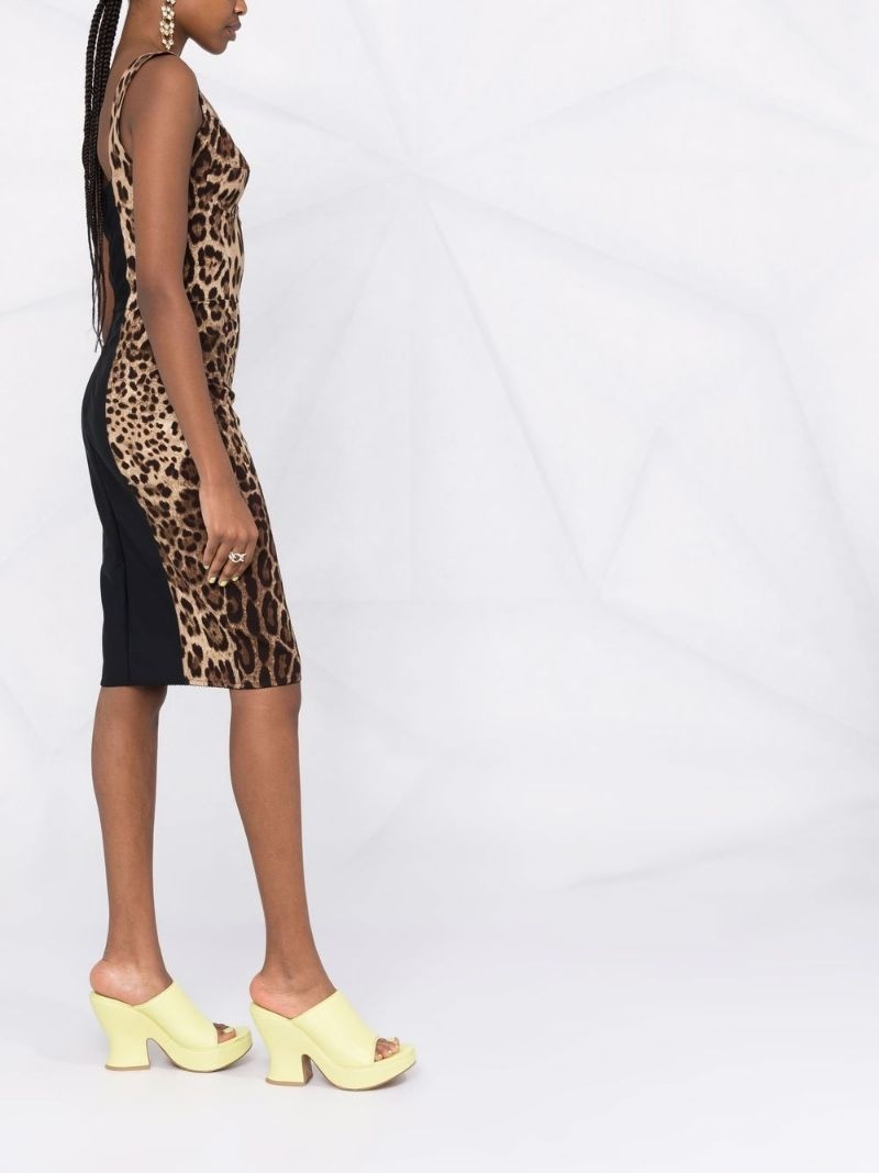 leopard-print sleeveless dress - 4