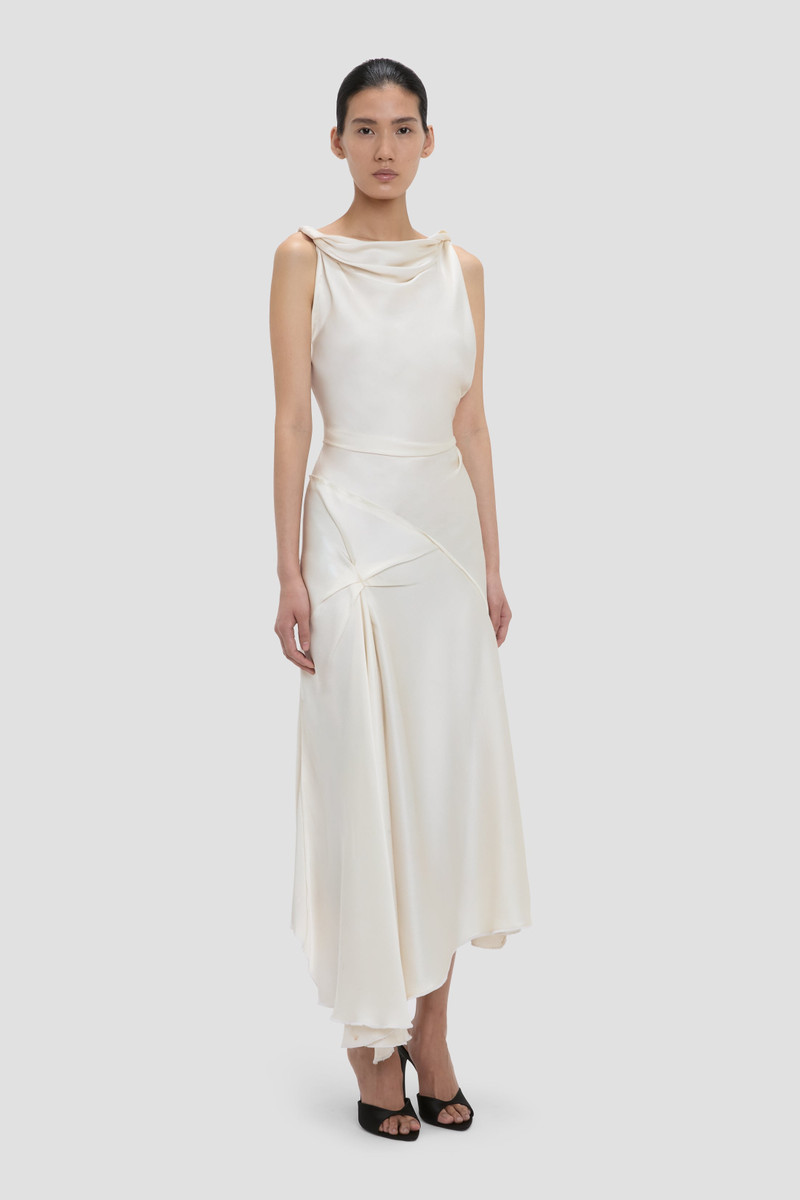 Posy Midi Dress In Ivory 3