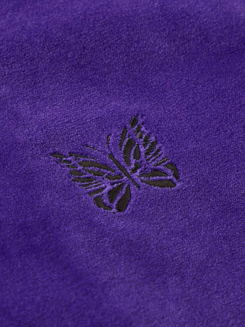 Webbing-Trimmed Logo-Embroidered Cotton-Blend Velvet Track Jacket 5