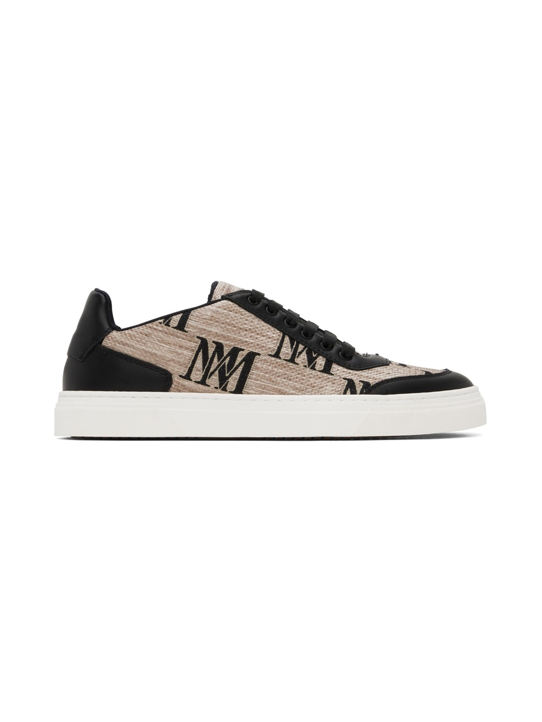 Beige & Black Logocity Sneakers - 1