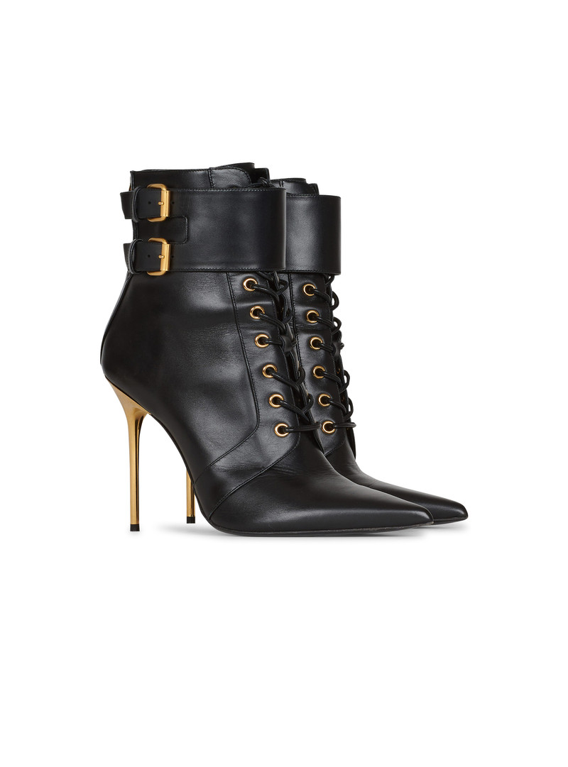 Balmain Leather Uria ankle boots outlook