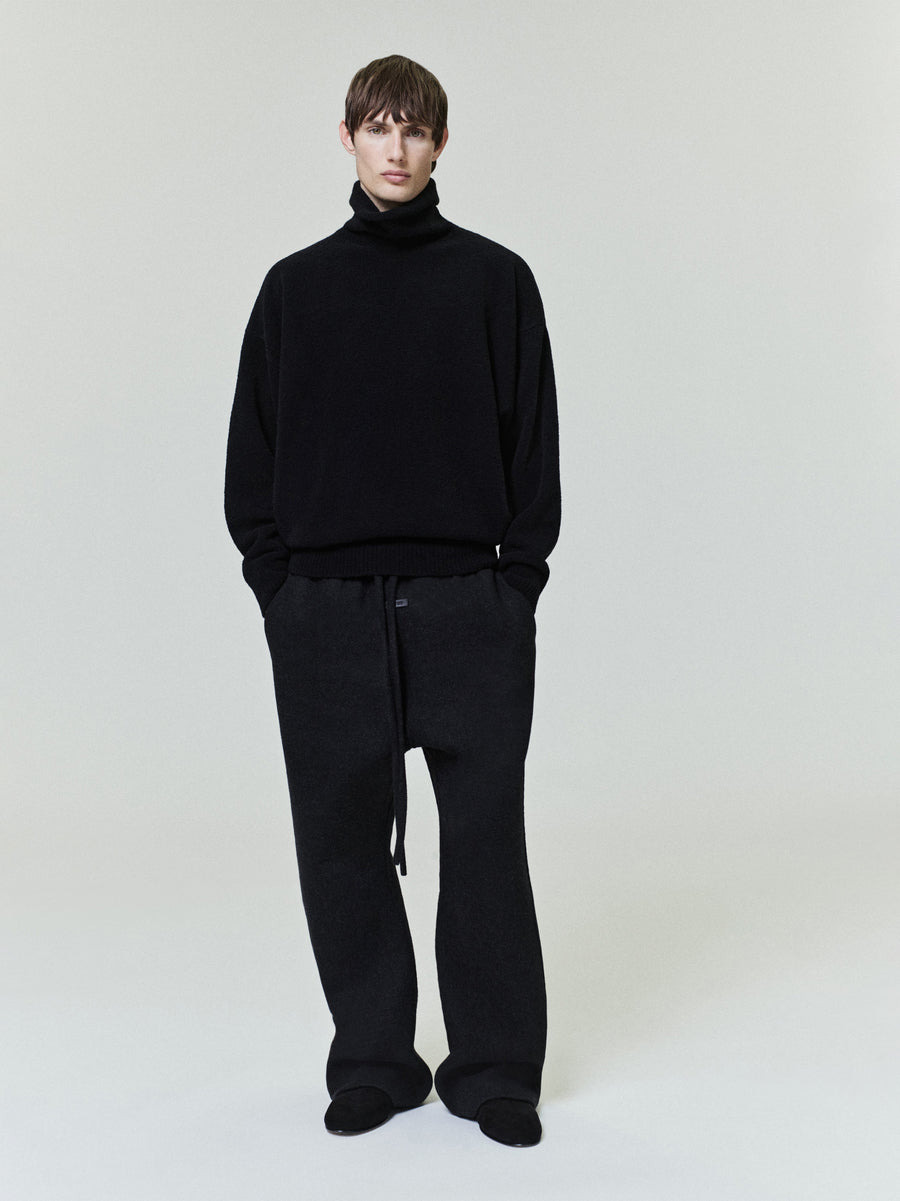 Wool Split High Neck Sweater - 3