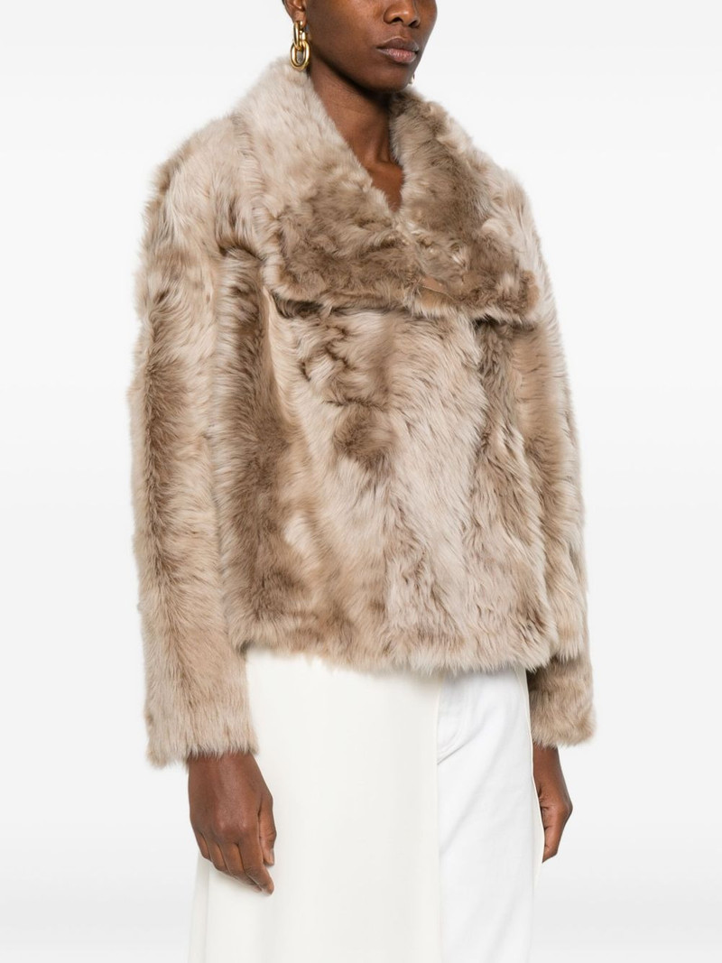 leather-trimmed fur jacket 3