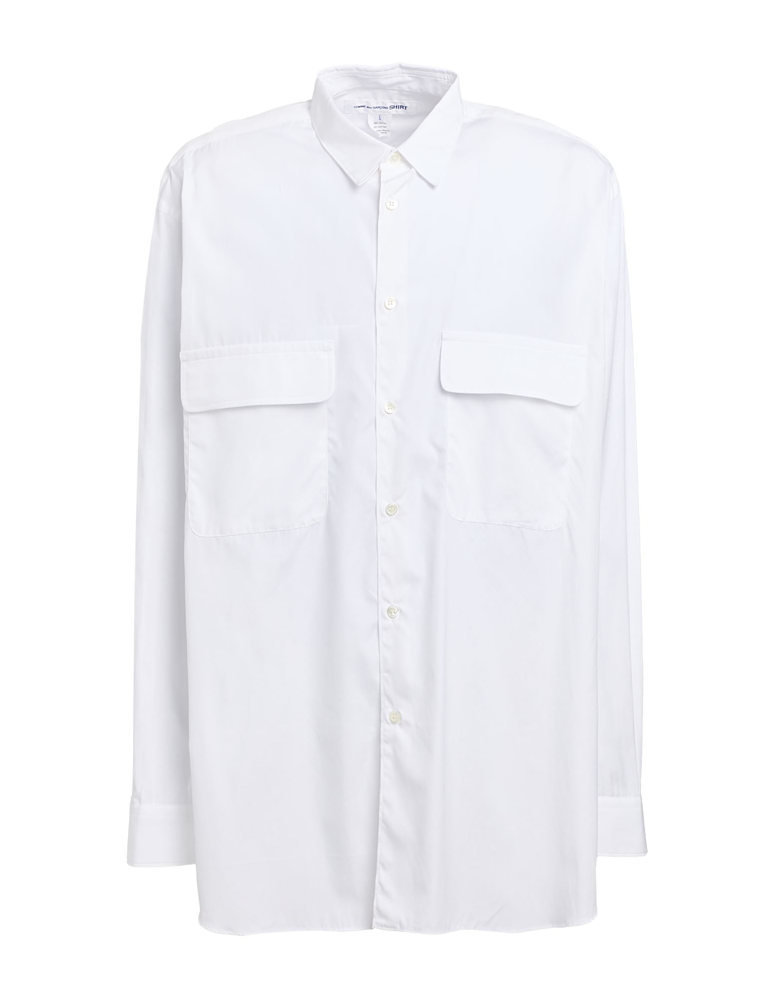 White Men's Solid Color Shirt - 1