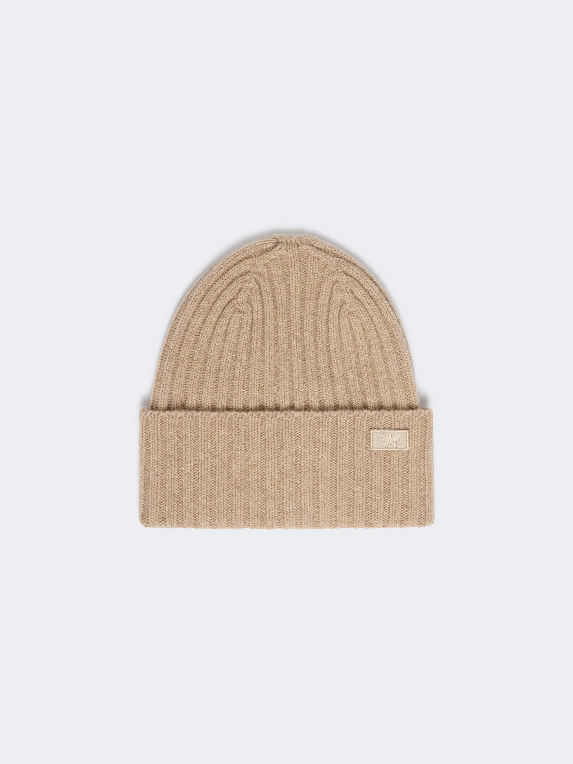 RITMO Ribbed wool beanie - CARAMEL - 1