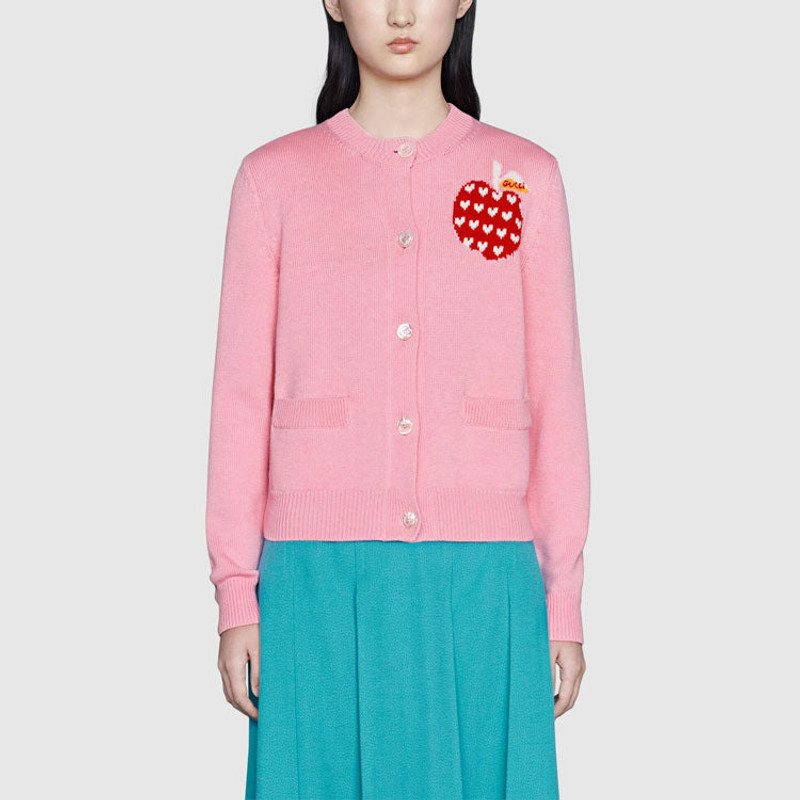 (WMNS) Gucci Les Pommes Cardigan 'Pink 664354-XKBYU-5943 3