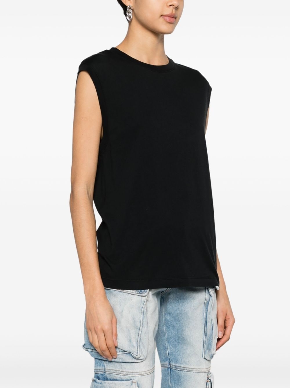 crew-neck cotton tank top - 3